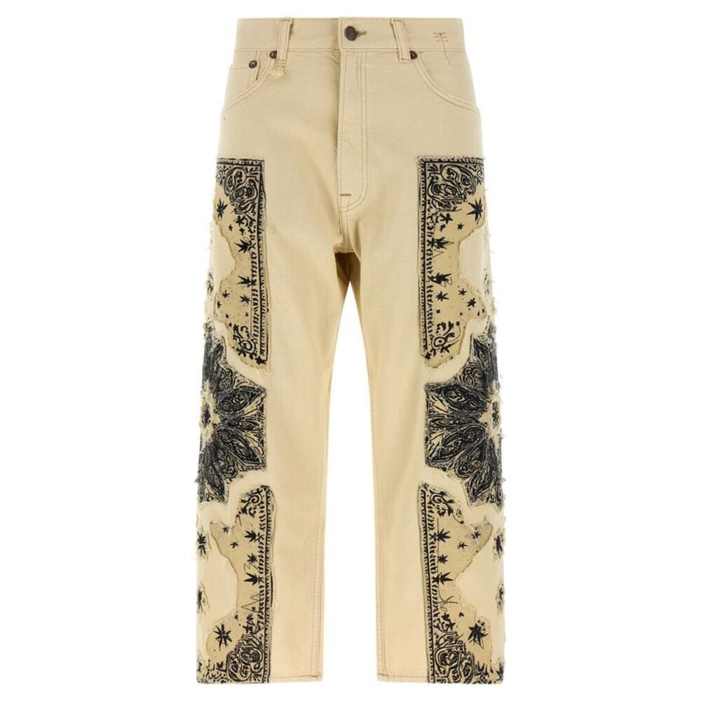 R13 Beige Cotton Straight-Leg Women's Jeans